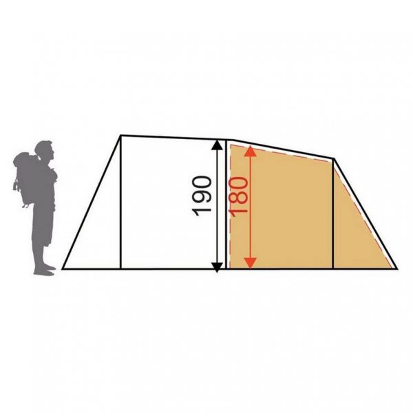 Eurohike Sendero 4 Family Tent - tent height with human figurine